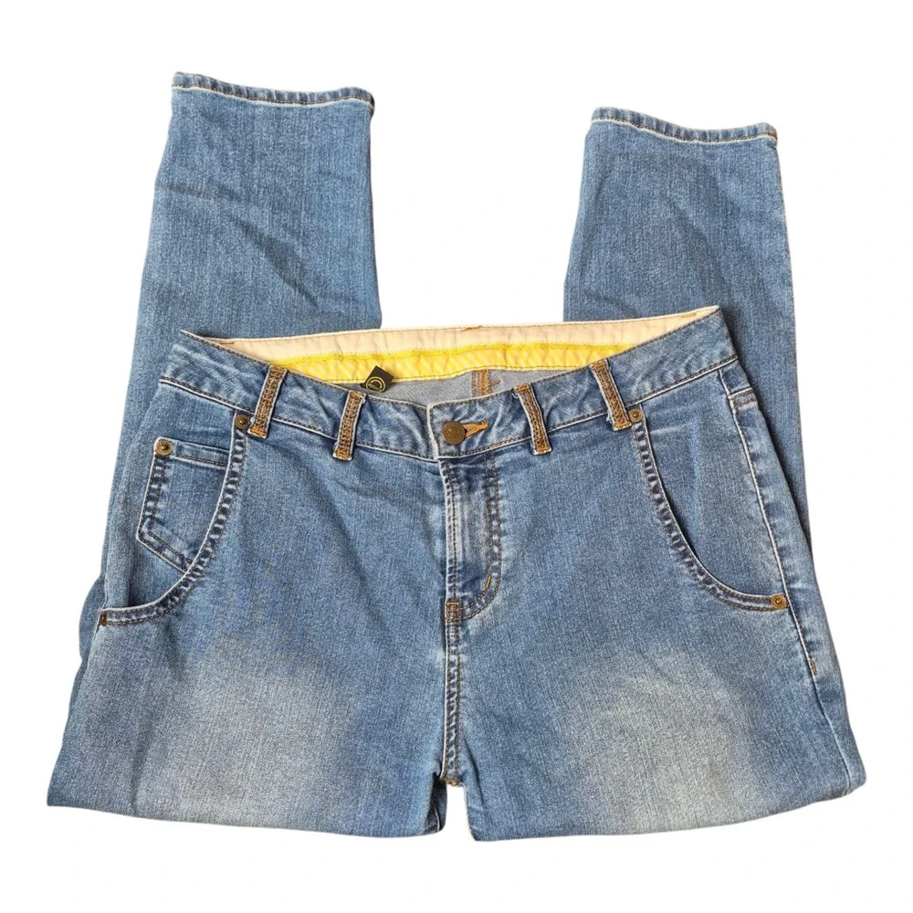 Anne Coquine ACP20669 Womens M Blue Jeans Japanese Fashion Stretch Cropped Capri